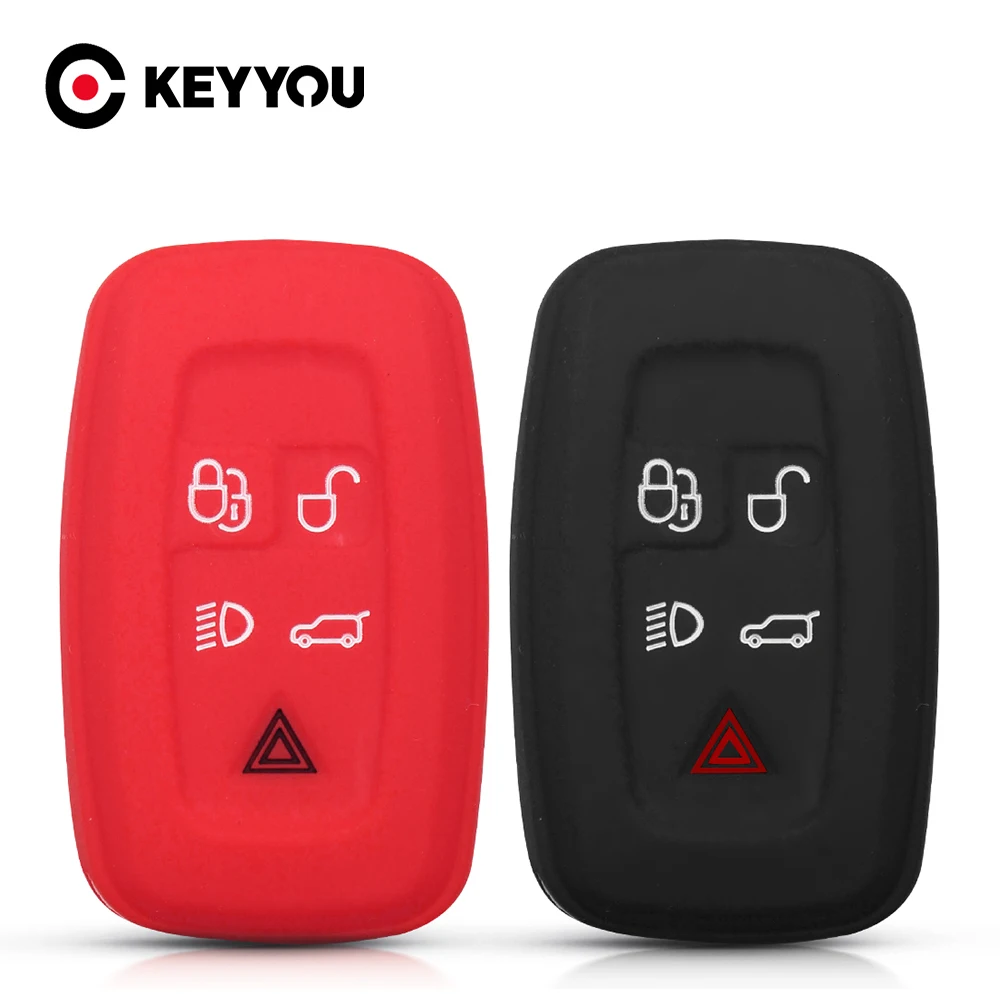 

KEYYOU 5 кнопок силиконовый чехол для ключей от машины Keyless для Land Rover Discovery 4 Range Rover Sport Vouge 2009 2010 2011 2012