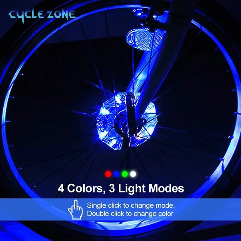 Bicycle Spoke Light Bike Wheel Lights LED Rechargeable Bike Scooter Warning Lamp RGB Colorful Night Cycling Signal Lamp