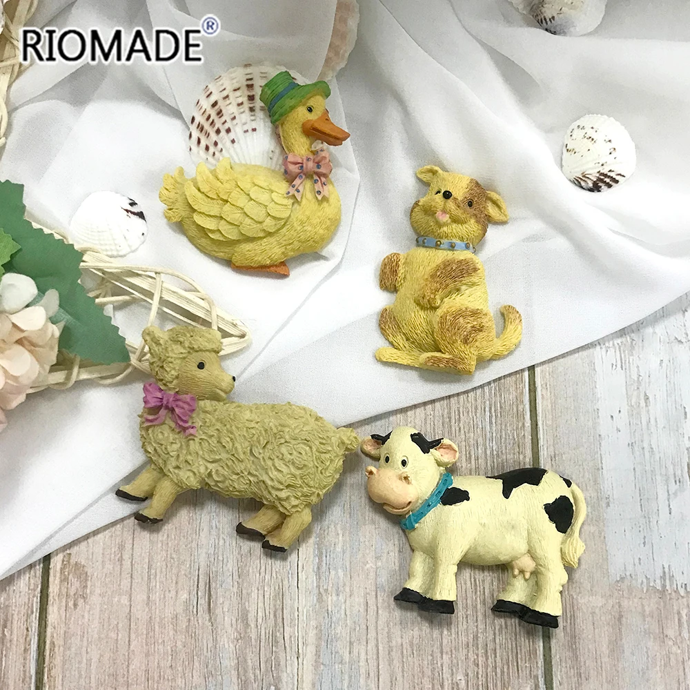 Animal Silicone Mold Duck Dog Sheep Milk Cow Model Cookies Chocolate Baking Fondant Cake Tools For Resin Plaster Craft Mould