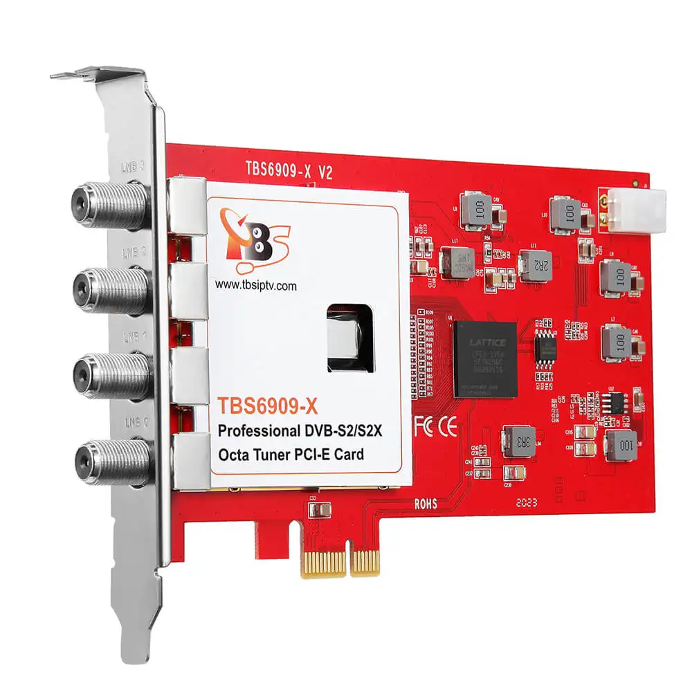 TBS6909X V2 DVB-S/S2/S2X 8 Octa H.265 TV Tuner PCIe Card Compatible with Tvheadend