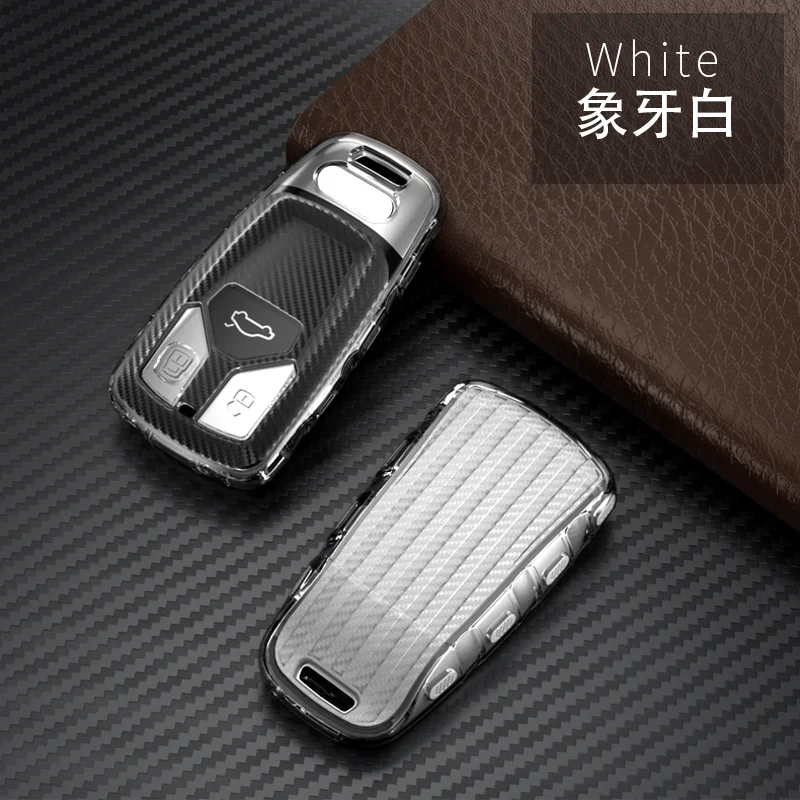 New TPU soft Car Key Cover Case Key Case For AUDI A4 B9 Q5 Q7 TT TTS 8S 2016 2017 car smart remote Car Styling