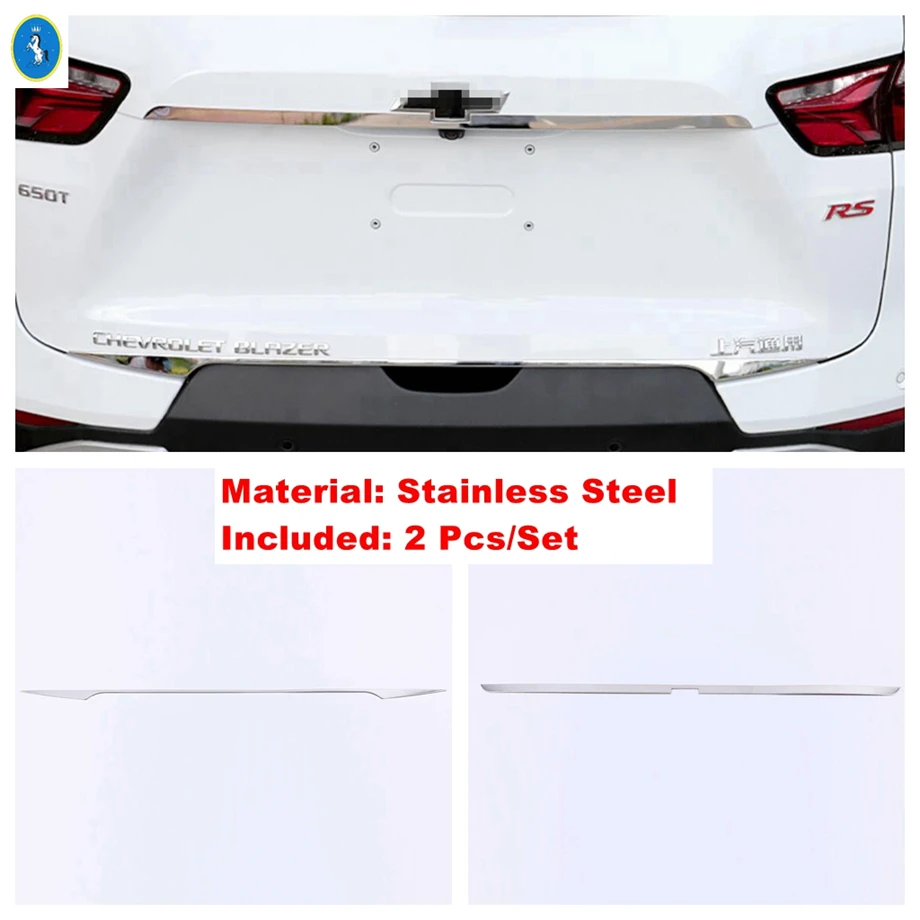 Car Accessories Tailgate Trunk Rear Door Strip Decoration Panel Bezel Cover Molding Trim Fit For Chevrolet Blazer 2019 - 2022