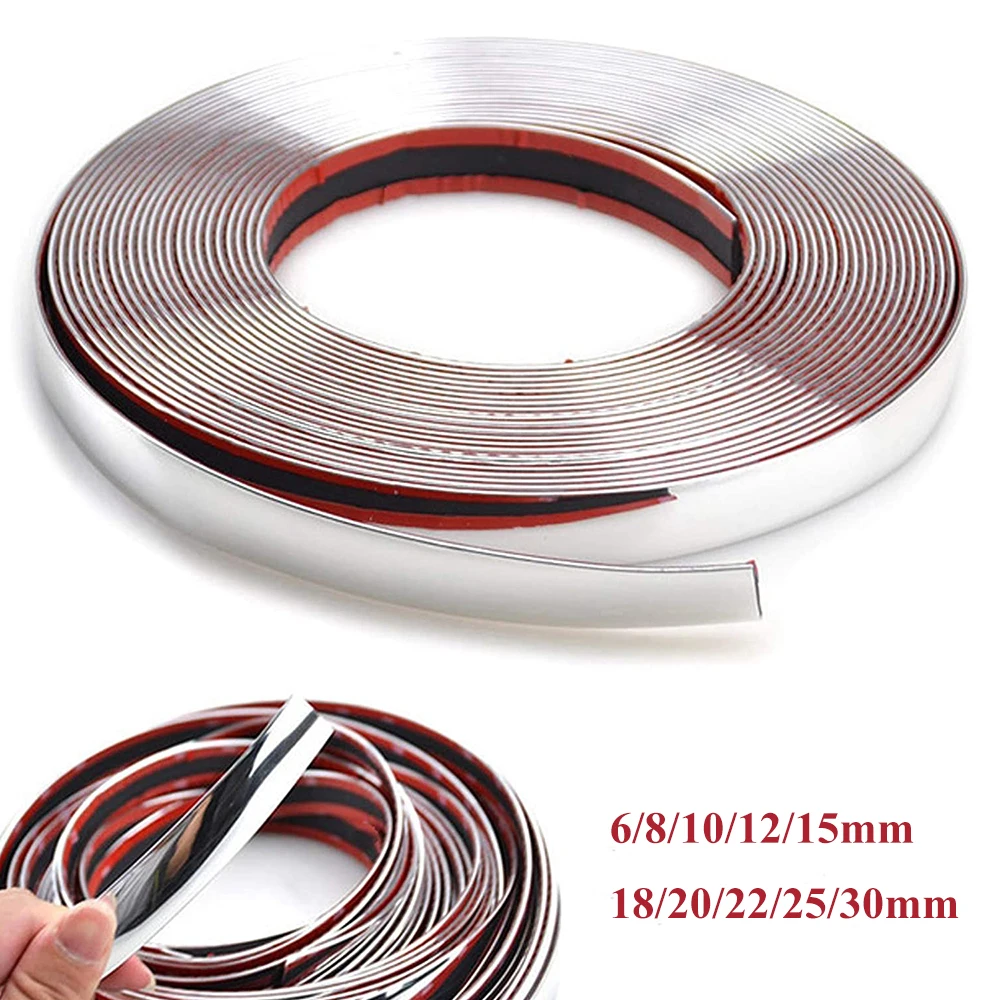 6/8/12/15/20/25/30 MM Kiểu Dáng Xe Chrome Trang Trí Dải Phía Trước Phía Sau Sương Mù đèn Viền Bao Đúc Khung Trang Trí Bảo Vệ