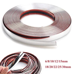 6/8/12/15/20/25/30 MM Car Styling Chrome Decorative Strips Front Rear Fog Light Trim Cover Molding Frame Decoration Protection