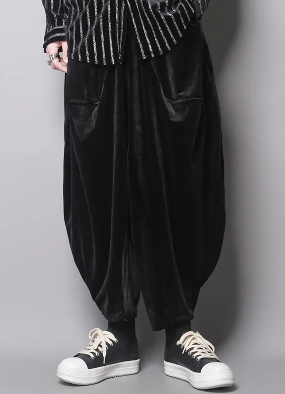 

Dark men's design low-end loose flying squirrel hip-hop harem personality casual pants nine-point wide-leg pants men's trendy pa