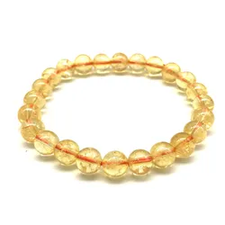 Really Stone 4 MM 6 MM 8 MM 10 MM Natural Citrine Round Bead Women Bracelet Not Glass Nature Yellow Crystal Girl Men Jewelry