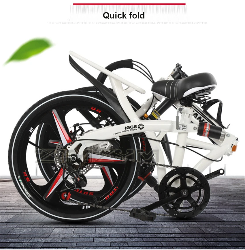 Bicycle 16 20 Inch Ultra Light Portable Student Bicycle Road Bike For Adults Folding Variable Speed Disc Brake Highway Bike