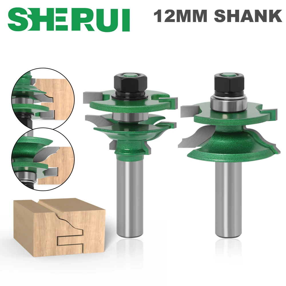 2PCS 12mm Shank high quality Raised Panel Cabinet Door Router Bit Set - 2Bit Ogee Woodworking cutter woodworking router bits