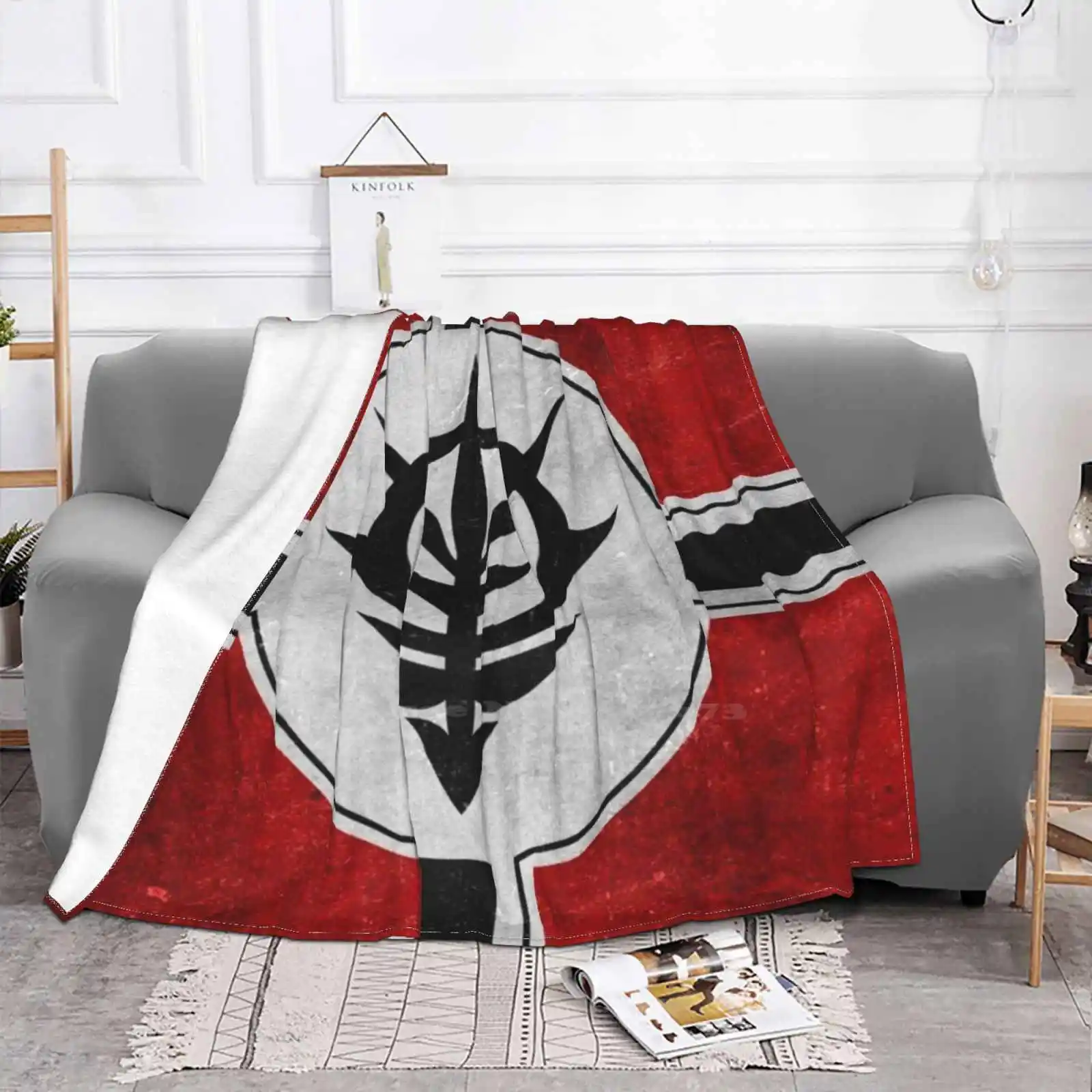 Zeon Flag Texture White Soft Warm Light Thin Blanket Scifi Science Fiction Robot Mecha Anime Manga Principality Of Zeon Side