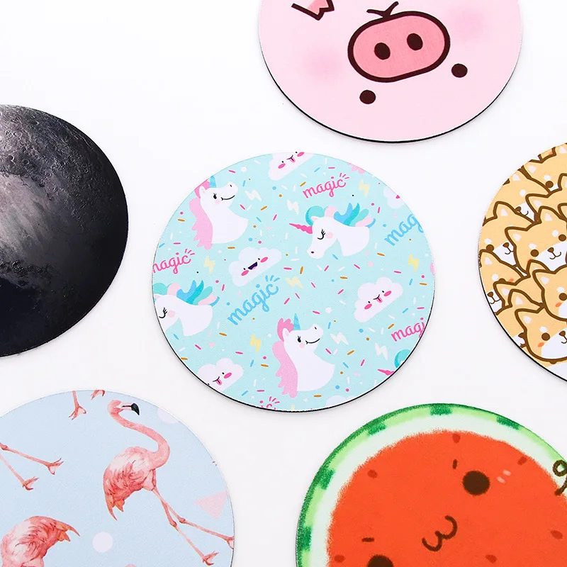 Retro Round Mouse Pad Sky Moon Phase Pattern Mouse Mat Environmentally Friendly Odorless Rubber Mouse Pad for Office Laptop PC