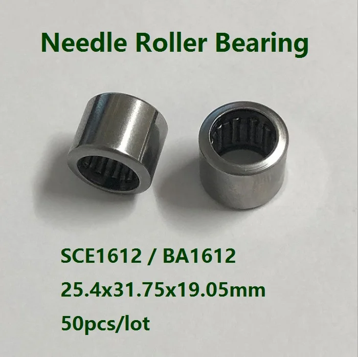 

50pcs/lot SCE1612 BA1612 Inch size Drawn Cup Needle Roller Bearing the size of 25.4x31.75x19.05 mm