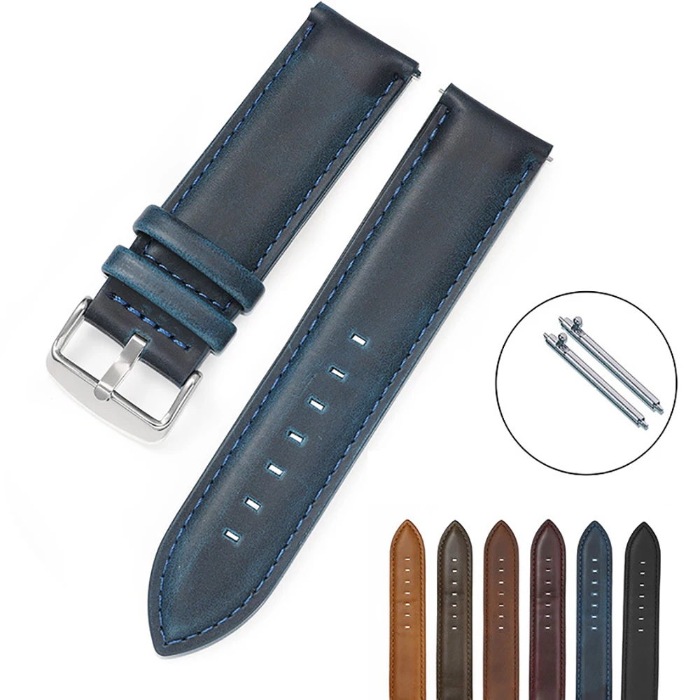 22mm strap For Fossil Gen 5 Carlyle HR Julianna HR Leather Wrist Band for Fossil Sport 43mm / Q Explorist HR Gen 4 Watchbands