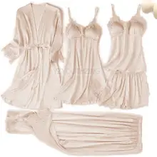 Women Satin Lace Pajama Set #3