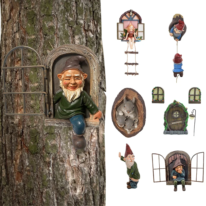 Estatua de resina 3D para decoración de escritorio, accesorio de adorno de muñeco travieso, para regalo, decoración artesanal de jardín y Pascua