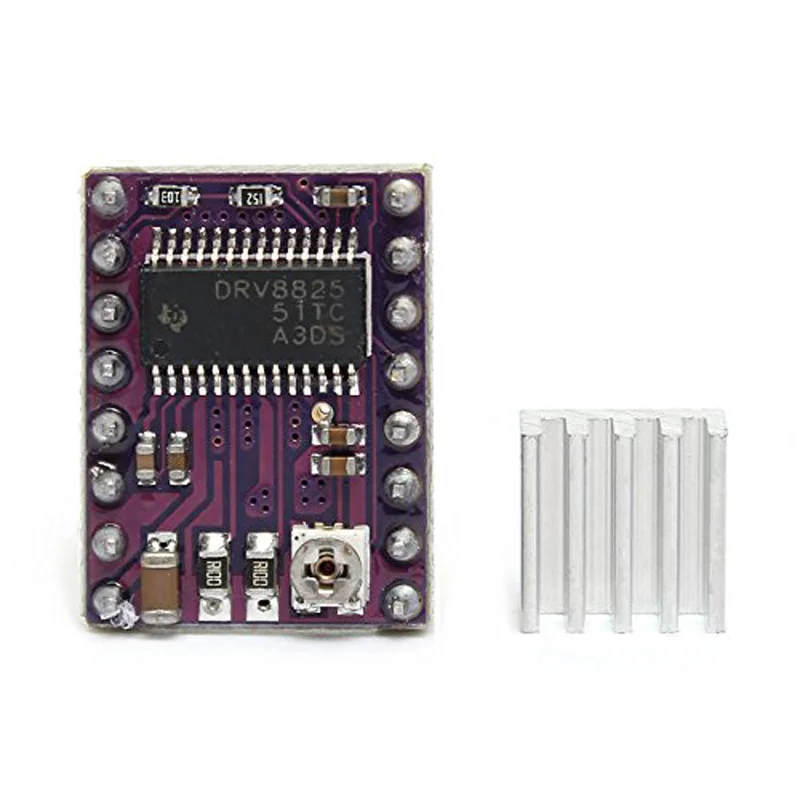 Stepstick Drv8825 para impresora 3D, portador de Motor paso a paso, Reprap, rampas PCB de 4 capas, reemplazo del controlador A4988 con disipador de calor