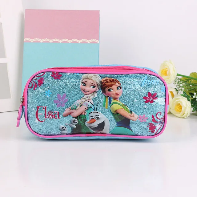 Disney Frozen Cute Pencil Case Cartoon Colorful Stationery Box Multicolor Large Capacity Waterproof Handbag Learning Gift