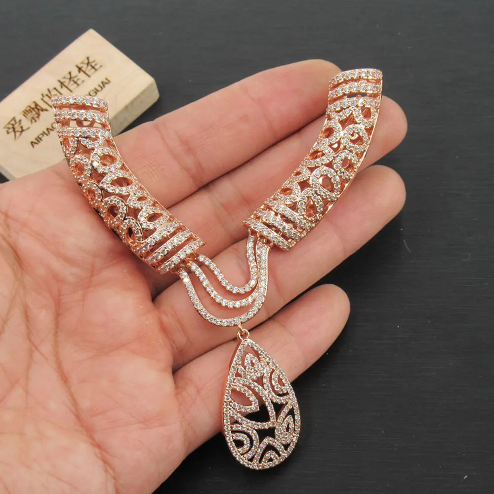 85x105mm Big Beautiful cubic zircon Micro Pave connector for necklace pendant Jewelry DIY