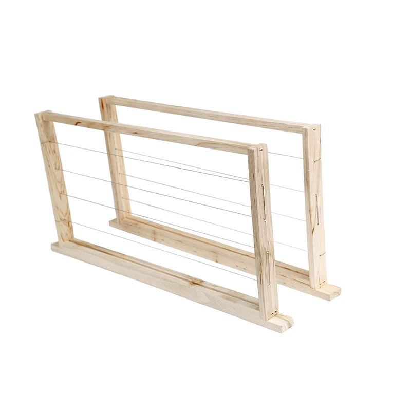 5pcs Semi-finshed Bee Frame 49*23.5cm Iron wire and Wood Hive Nest Frame Durable Wood Beekeeping Tool