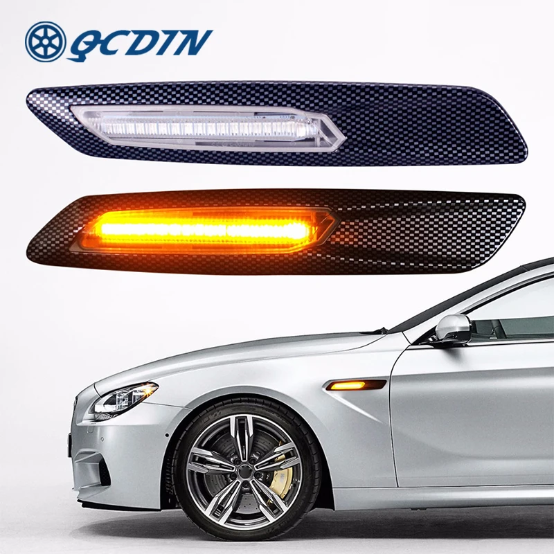 QCDIN 2Pcs Led Side Marker Lights For BMW E81 E82 3series E90 E91 E92 Signal Light Flowing Turn Signal Light For X1 E84