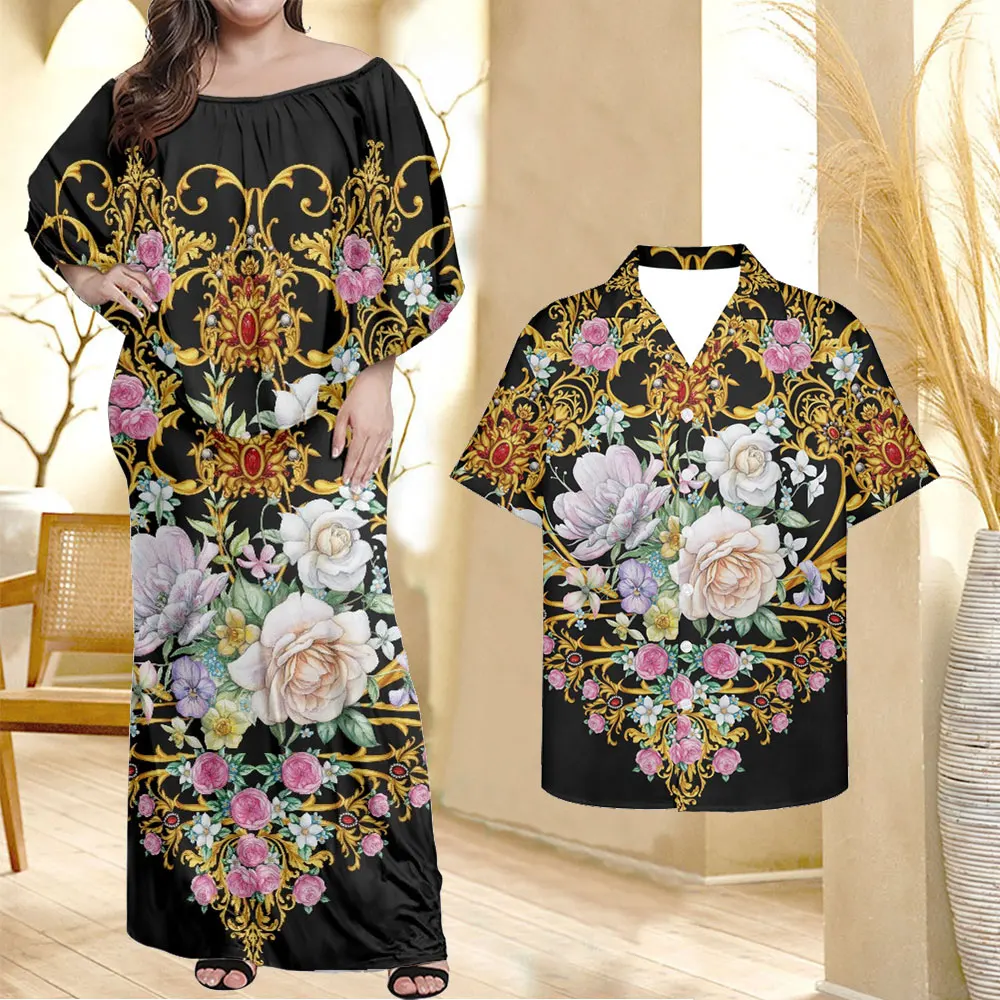 Noisydesigns vestido de verão feminino com camisa masculina flor ouro robe vestidos sexys mujer feminino luxo corrente impressão 4xl dropship