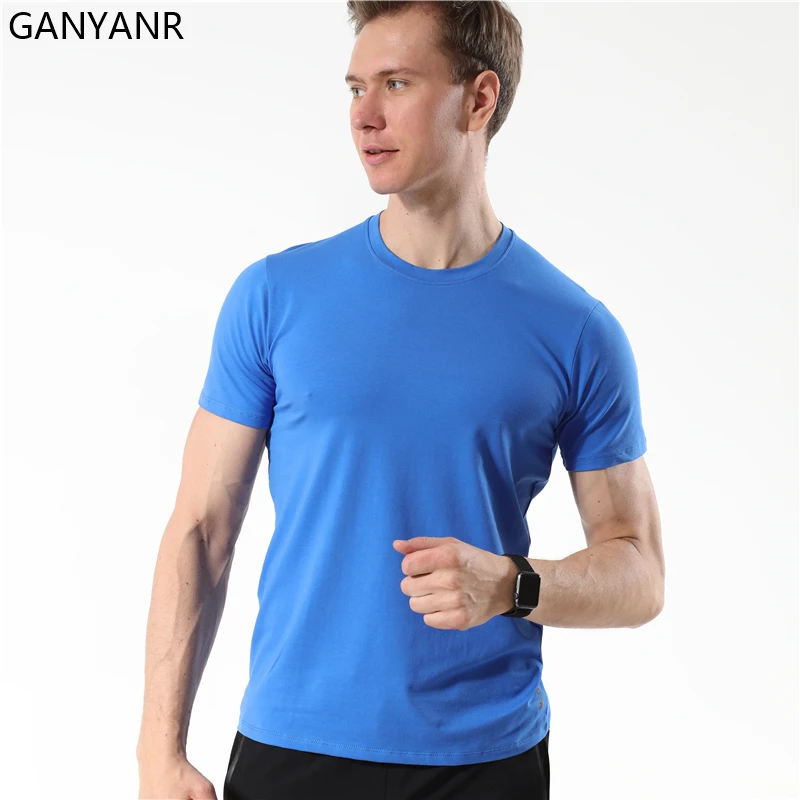 

GANYANR Football Jerseys Running T-shirt Gym Sport Fitness Crossfit Dry Fit Man Training Workout Tees Bodybuilding Clothes Quick