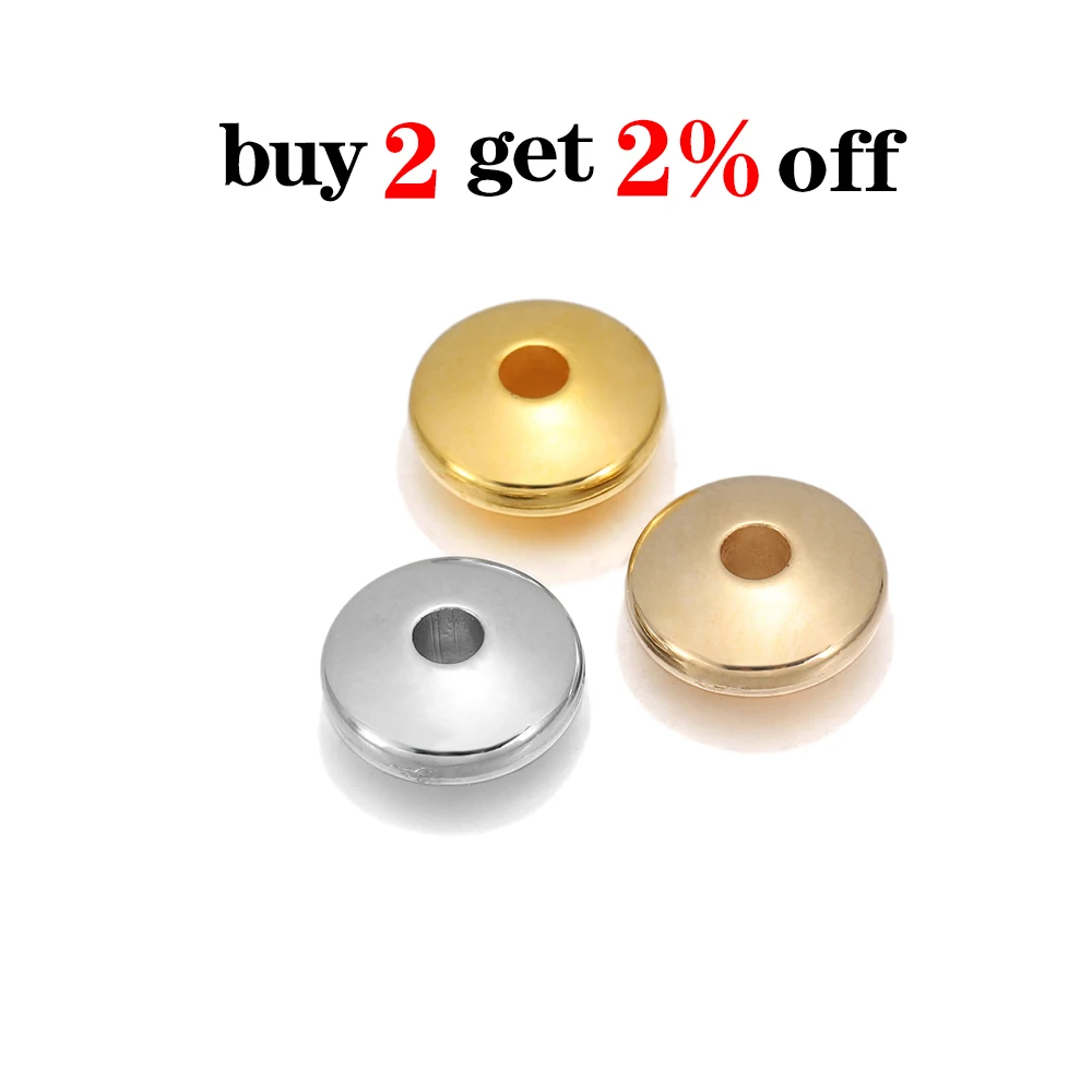 100pcs Rhodium Gold Color Flat Round Spacer CCB Plastic Bead Spacer Loose Charm Bead For DIY Jewelry Making Supplies Accessories image 2