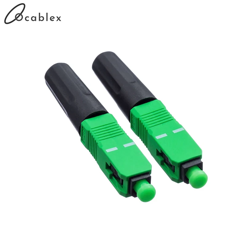 

100 Pcs FTTH SC APC Optical Fiber Cable Quick Connector Fast Cold Connection Adapter for CATV Network