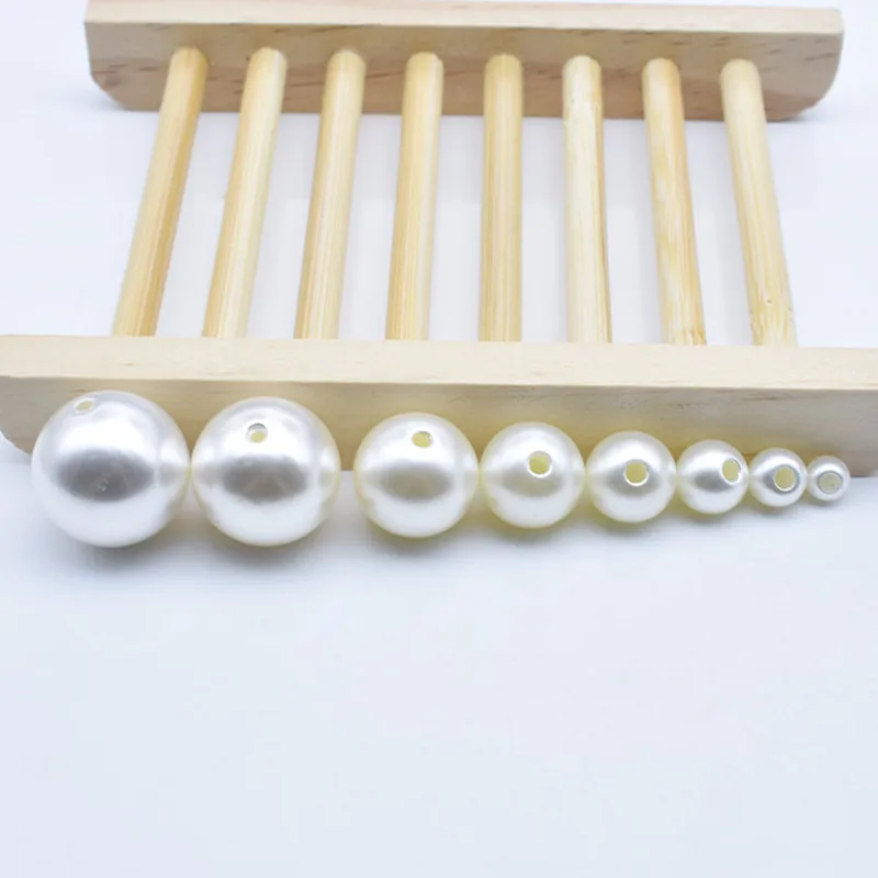 50Pcs Pearl White 6-20mm Pearl Rivets Button/ Head Acryl Rivet For Wedding Dresses Pants Hat Bag Shoes Crafts Decoration