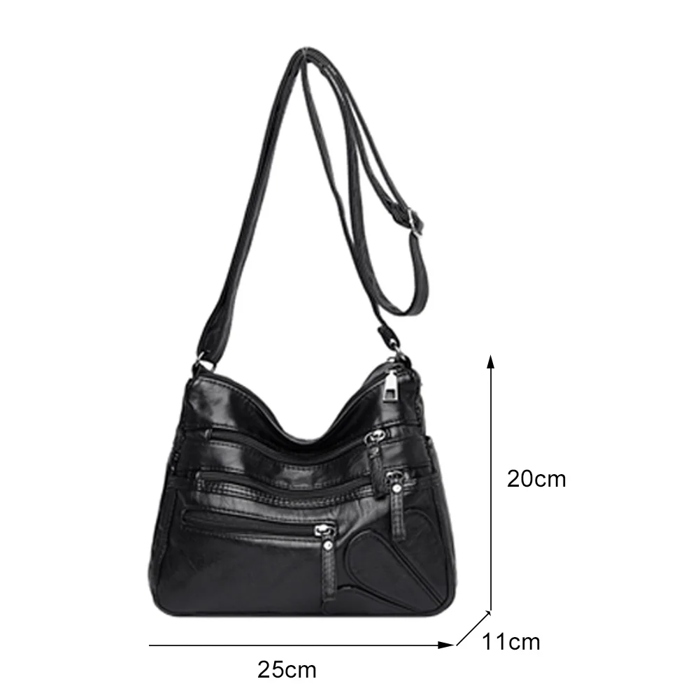 2023 New Fashion Women PU Leather Solid Color Shoulder Bag Multi-Layer Classic Crossbody Bags For Women Large Capacity Handbags