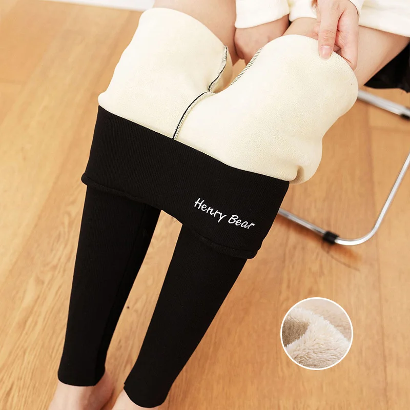 Frauen Winter Leggins Samt Warme Hosen Baumwolle Dicke Lamm Wolle Dünne Dicken Leggings für Frauen Hosen mit Fleece Leggings 2021