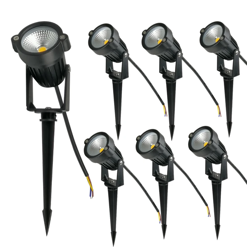 

4/10pcs 5W LED Landscape Lights 220V Waterproof Garden Pathway Lights Walls Trees Flags Outdoor Spotlights with Spike Lawn lamps