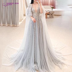 Luxury A-Line Evening Dresses For Women 2021Diamond Feathers Beaded  Prom Formal Gowns