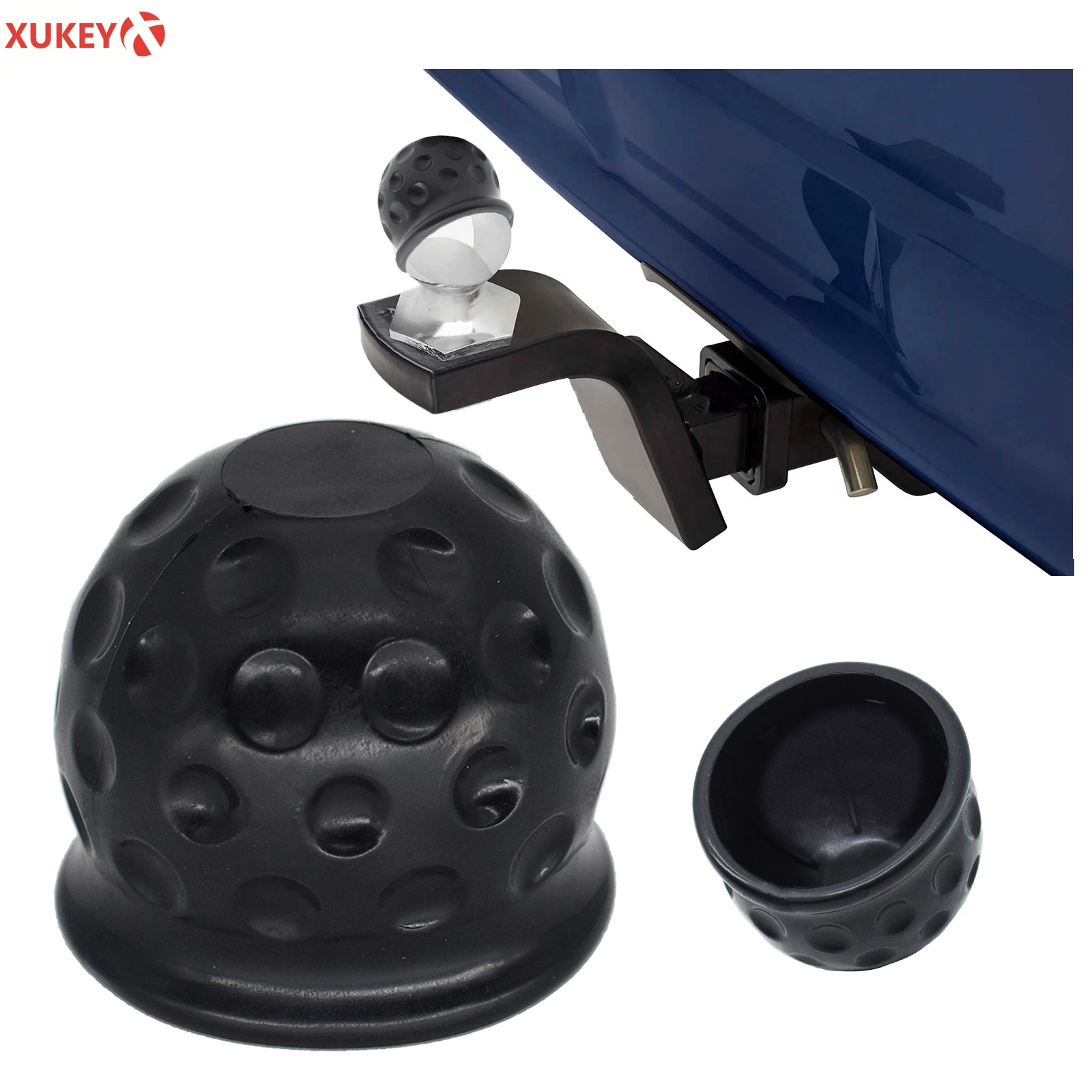 

Tow Bar Ball Cover Cap Trailer Towing Hitch Universal Black 50Mm Rubber Caravan Trailer Towball Protect Car Styling Accessories