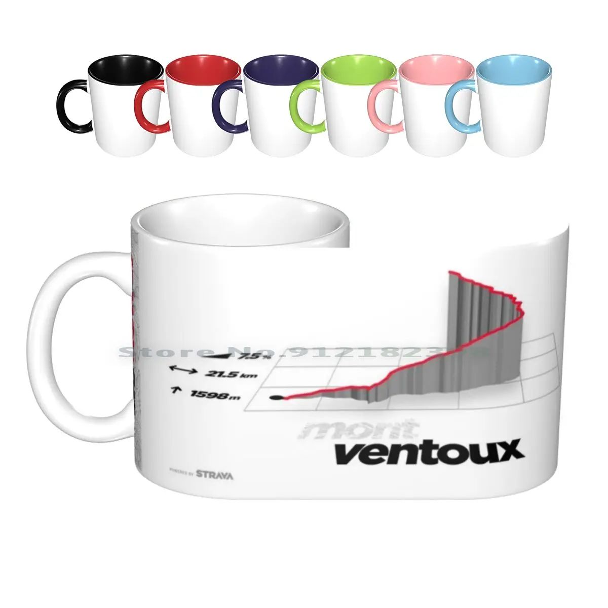 Veloviewer Mont Ventoux 3d Profile-Mug Ceramic Mugs Coffee Cups Milk Tea Mug Cycling Climbs Mountain Maps Le Tour France