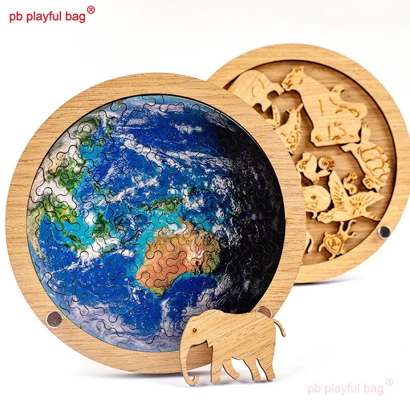 

PB Playful Bag Irregular wooden special-shaped puzzle with high difficulty Little earth Children's educational toys gift UG148