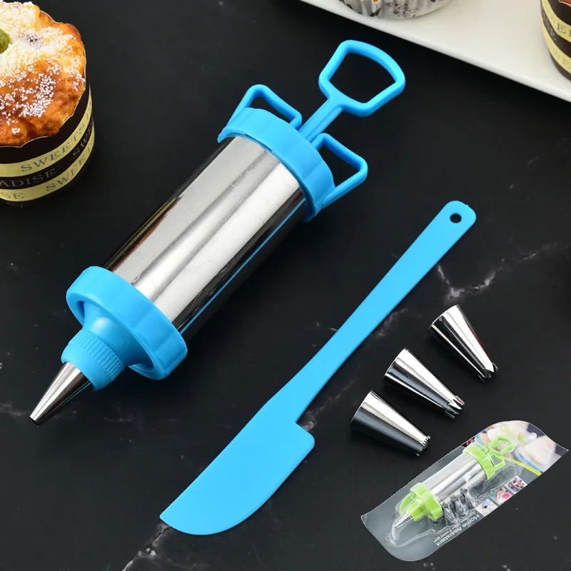 Stainless Steel Cookie Decorating Gun Sets Icing Piping Nozzle Biscuit Pastry Press Maker Syringe Extruder Kitchen Baking Tools