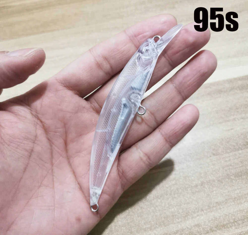 TheTime 10Pcs DIY Blank Lure Body 5.8/12/15g Unpainted Spearhead RYUKI 65/80/95mm Transparent Sinking Minnow Wobblers Hard Baits