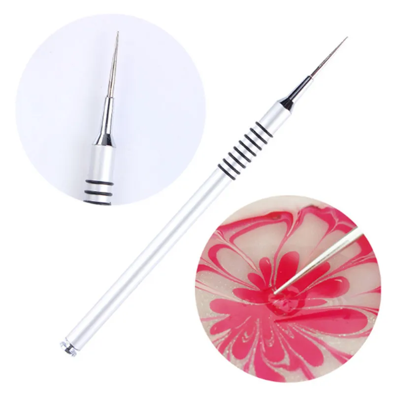 

Silver Handle Liner Nail Brush Drawing Painting Tools 7mm Flower Pen Brush Manicure Nail Art Tool