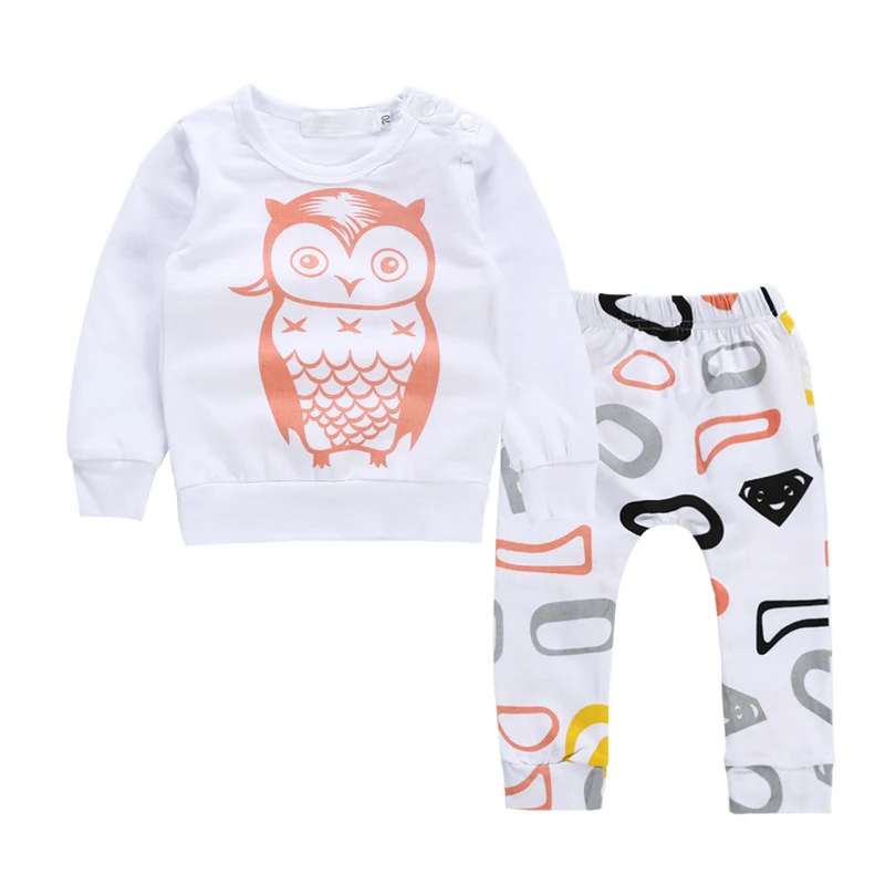 

2Pcs/Set Baby Girls Suit Cartoon Boys Clothing Pullover T-Shirts+Pant Children Outfits Long Sleeve Newborn Infant Costumes A407