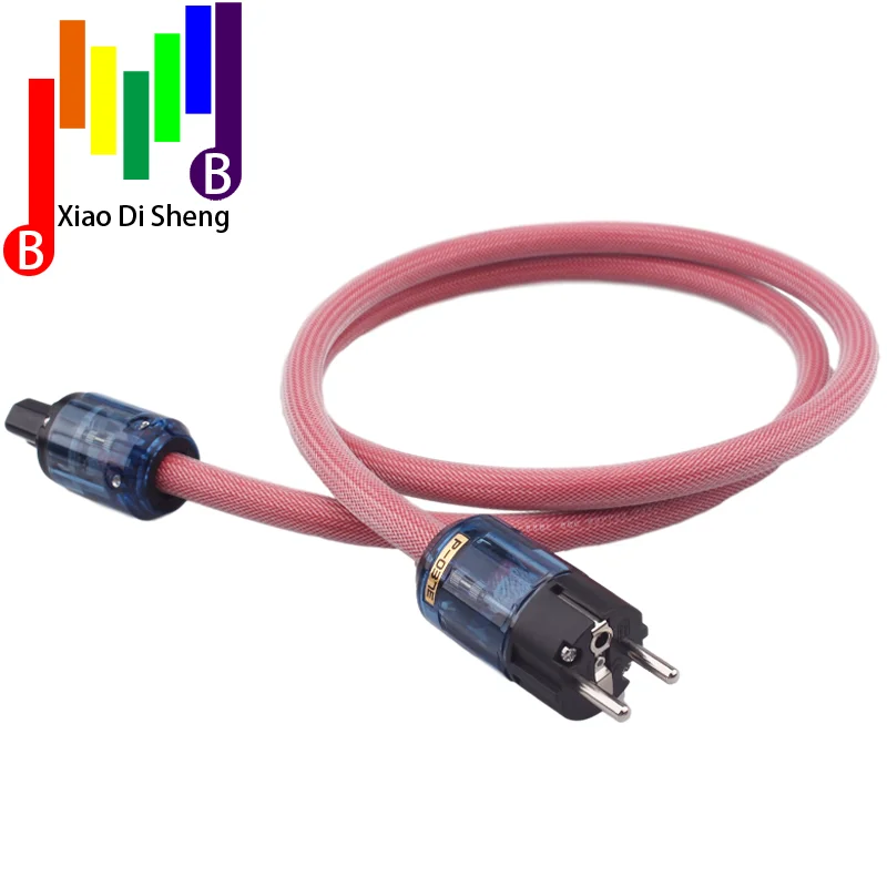 

Hi-End pure Red copper Hifi audio power cord EU/US p-037/P-037E power plug socket connector AMP CD DVD player Audio power cable