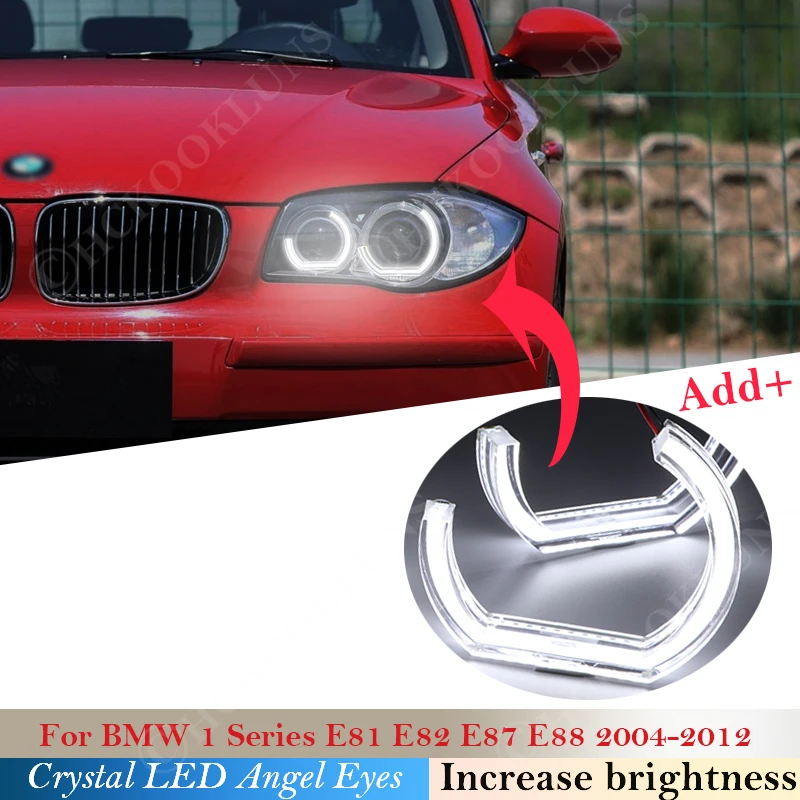 

DTM Style Crystal LED Angel Eyes Halo Rings Light kits For BMW 1 Series E81 E82 E88 E87 2004-2012 Xenon headlight Car styling