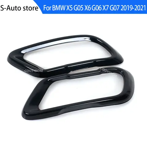 BMW X5 G05 X6 G06 X7 G07 2019-2021 액세서리, M 스포츠 버전 스테인레스 스틸, 자동차 테일 머플러 배기 파이프 출력 커버