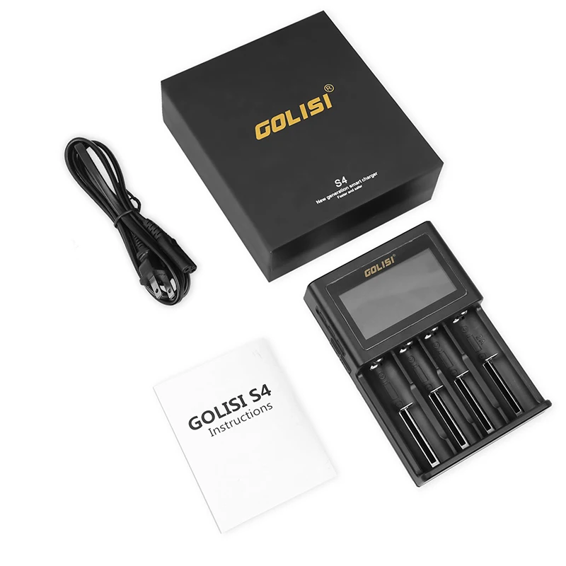 Golisi S4 2.0A Intelligent LCD Battery Charger for Li-ion Ni-MH Ni-Cd Ni-md 26650 18650 20700 21700 AA AAA Rechargeable Batterie