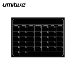 Umitive 1pcs Magnetische Droge Wissen Koelkast Kalender Wit Zwart Board Memo Lijst Te Doen Lijst Maandelijkse Dagelijkse Planner Organizer 2019