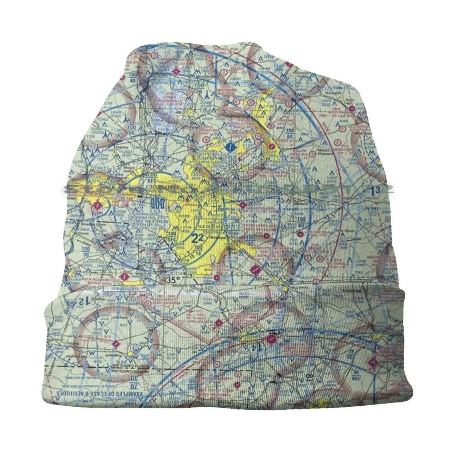 Charlotte Airspace-Clt , Jqf , Gso , Int-Aviation Sectional Map Beanies Knit Hat Aviation Sectional Map Charlotte Clt Jqf Gso