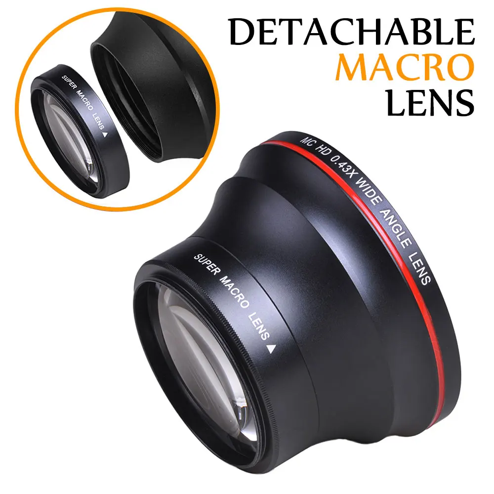 (Pickle Power 55MM 0.43x Professional HD Wide Angle Lens (Macro Portion) for Nikon D3400, D5600 and Sony Alpha Cameras