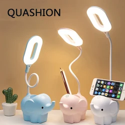 LED Table Lamp with Pen Holder Simple Ring Night Light to Study/Work/Reading Lighting Fixtures Home Decor Adjustable Desk Lights