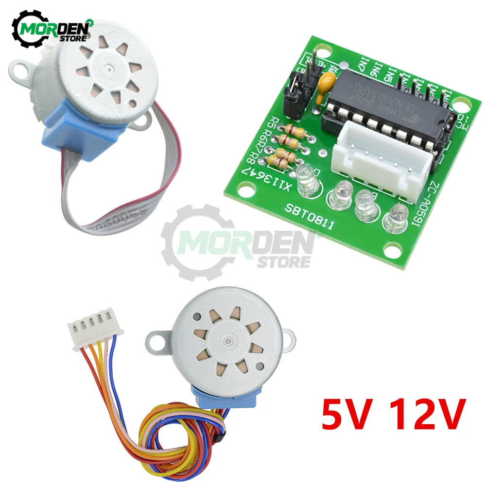 1 Set ULN2003 Driver Board Module + 28BYJ-48 5V/12V Reduction Gear Stepper Motor 4 Phase Step Motor for Arduino