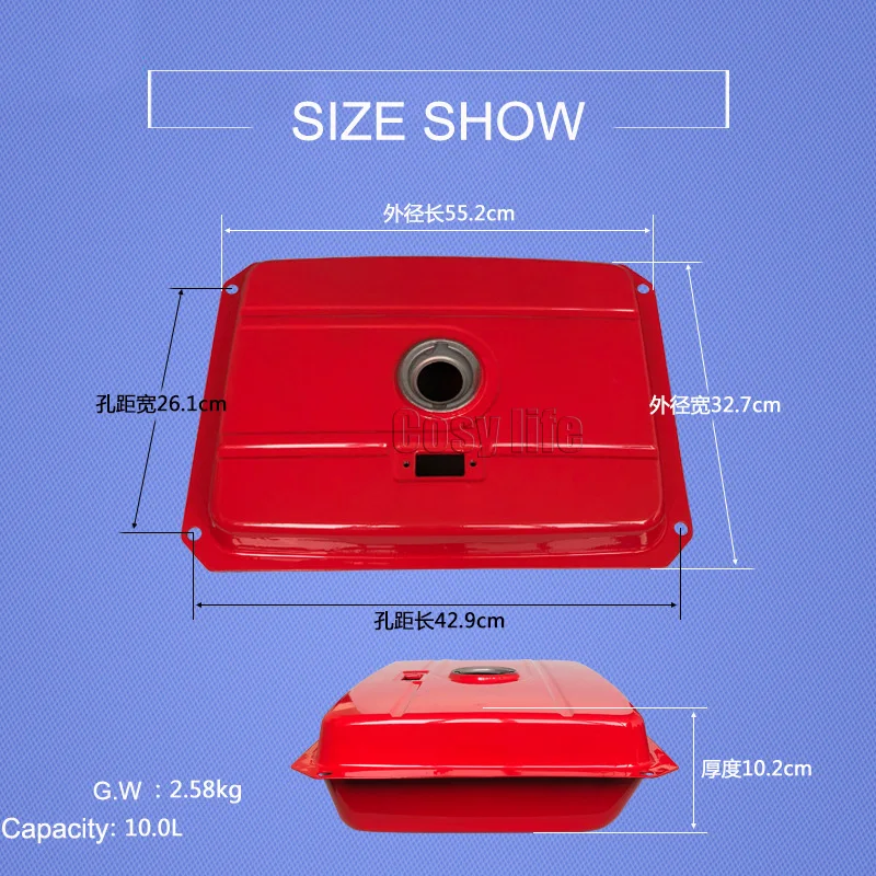 Fuel tank assembly For 170F 178F 186F 188 single cylinder air-cooled diesel generator 3KW 5KW generator accessories