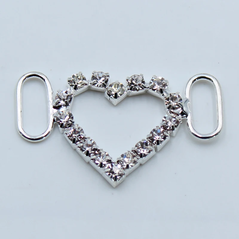 Shiny rhinestone buckle 10pcs 20*33mm gift decoration underwear peach heart connection buckle wedding DIY jewelry accessories